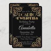 騒々しい20年代のギャツビ素晴らしー・テーマ・パーティー 招待状 (正面/裏面)