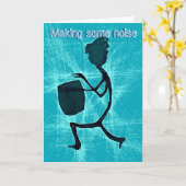 騒音に半狂乱のドラマーのバースデー・カードをします カード (黄色い花)