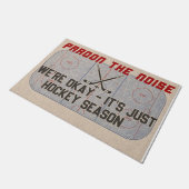 騒音をお許し下さいホッケーの季節です ドアマット (アングル)