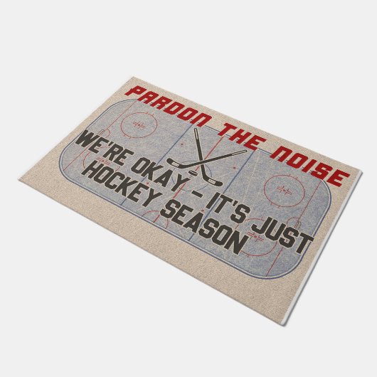 騒音をお許し下さいホッケーの季節です ドアマット (アングル)