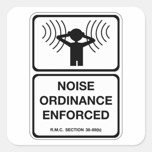 騒音条例の施行(2)、Sign、コロラド、米国 スクエアシール (正面)