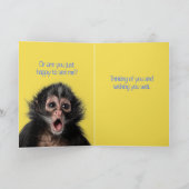 驚いたおもしろいモンキーハンドサニタイザー挨拶 カード (内部)