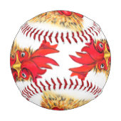 驚いたおもしろい好奇心旺盛な球根を持つ野球 野球ボール (裏面)