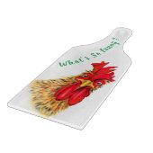 驚いたおもしろい好奇心旺盛な雄鶏の切断板 カッティングボード (角)