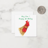 驚いたおもしろい雄鶏 – ハッピーバースデー ノートカード (正面/裏面インサイチュ)