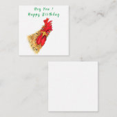 驚いたおもしろい雄鶏 – ハッピーバースデー ノートカード (正面/裏面)
