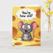 驚いたげっ歯類の誕生日カード カード (黄色い花)