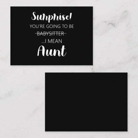 驚いたよバビーシッター叔母さんになるよ ノートカード (正面/裏面)