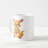 驚いたカンガルーと赤ちゃん - 両面マグカップ コーヒーマグカップ (正面左)