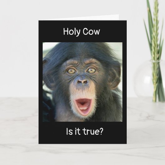 驚いたサルの「40歳の誕生日のお願い」 カード (正面)