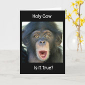 驚いたサルの「40歳の誕生日のお願い」 カード (黄色い花)