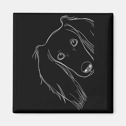 驚いたサルーキの犬 マグネット (正面)