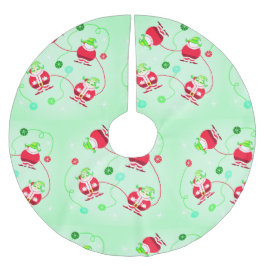 驚いたサンタ ブラッシュドポリエステルツリースカート