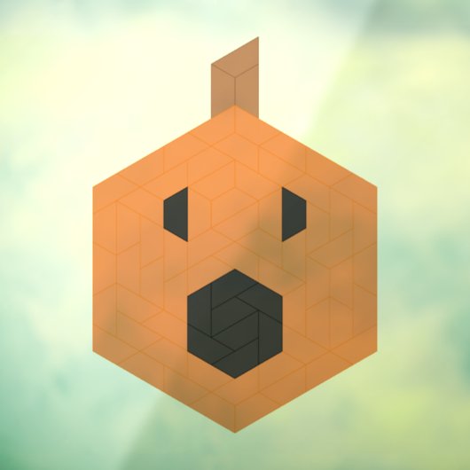 驚いたジャックオランタン台形タイル ウィンドウサイン (シート3)