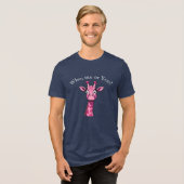 驚いたピンクのキリン トライブレンドTシャツ (正面全面)