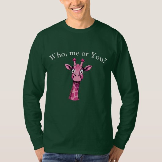 驚いたピンクのキリン Tシャツ (正面)