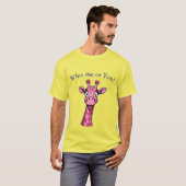 驚いたピンクのキリン Tシャツ (正面フル)