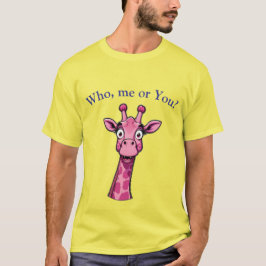 驚いたピンクのキリン Tシャツ