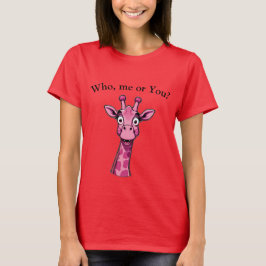 驚いたピンクのキリン Tシャツ