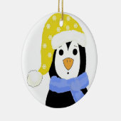 驚いたペンギン セラミックオーナメント (右)