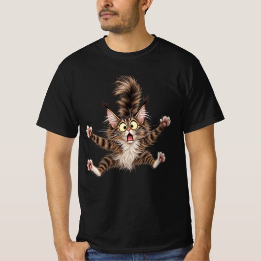 驚いたメインクーン Tシャツ (正面)