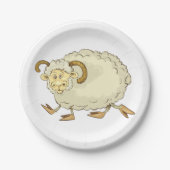 驚いたラムヒツジ ペーパープレート (正面)