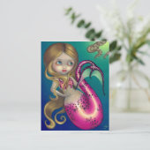 「驚いた人魚」はがき ポストカード (スタンド正面)