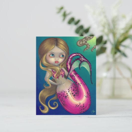 「驚いた人魚」はがき ポストカード (スタンド正面)