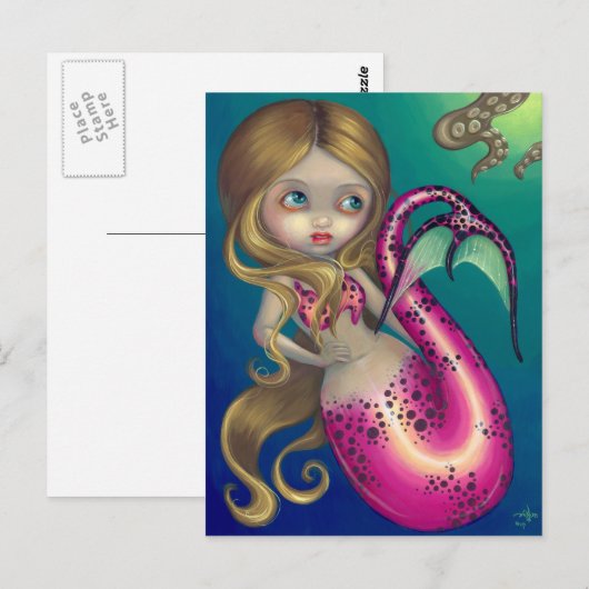 「驚いた人魚」はがき ポストカード (正面/裏面)