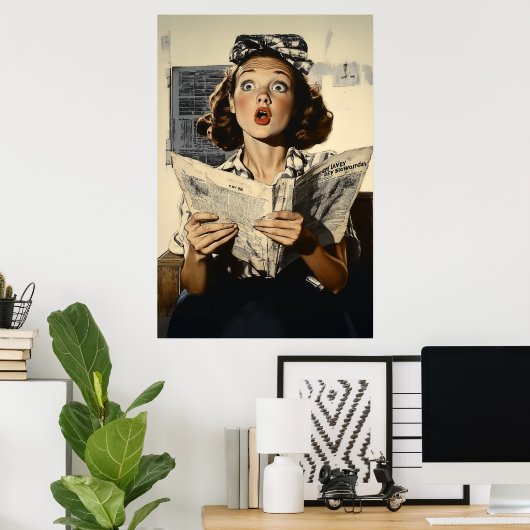 驚いた女読人新聞 ポスター (ホームオフィス)