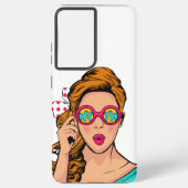 驚いた女 SAMSUNG GALAXYケース (裏面)