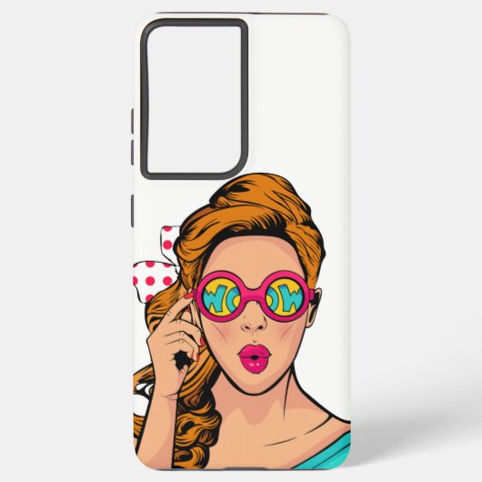 驚いた女 SAMSUNG GALAXYケース (裏面)