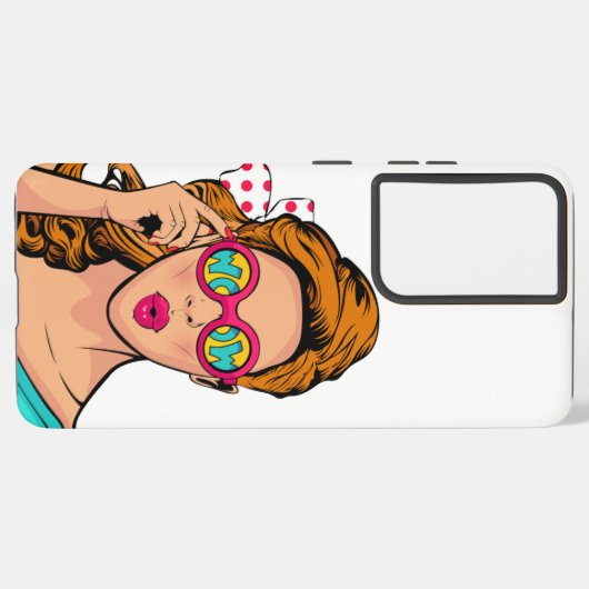 驚いた女 SAMSUNG GALAXYケース (左側面)