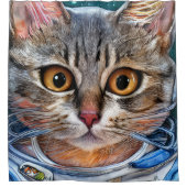 驚いた宇宙宇宙飛行士 シャワーカーテン (正面)