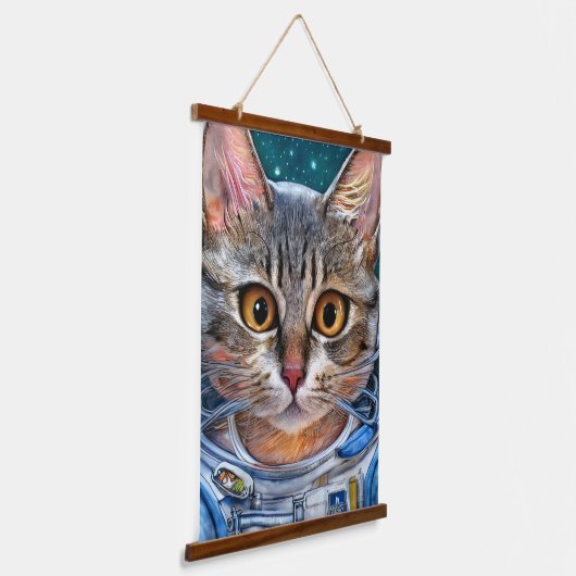 驚いた宇宙宇宙飛行士 吊り下げ型タペストリー (傾斜あり)