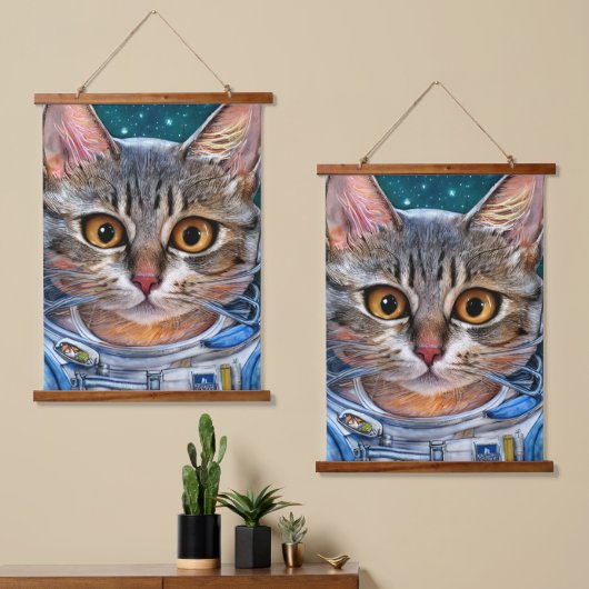 驚いた宇宙宇宙飛行士 吊り下げ型タペストリー (非対称)