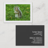 驚いた灰色縁どリスル 名刺 (正面/裏面)