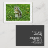 驚いた灰色縁どリスル 名刺 (正面/裏面)