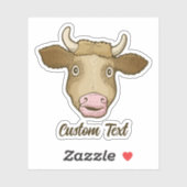 驚いた牛のステッカー シール (シート)