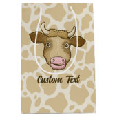 驚いた牛の抱き枕 ミディアムペーパーバッグ (正面)