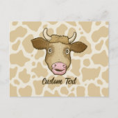 驚いた牛はがき ポストカード (正面)