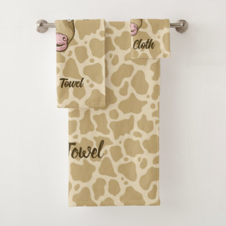 驚いた牛風呂タオルセット バスタオルセット