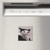 驚いた猫のミーム マグネット (インサイチュ (食洗機))