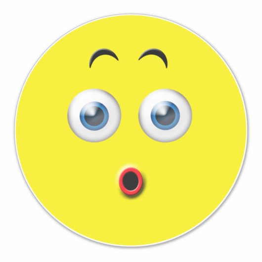 驚いた絵文字 シール (正面)