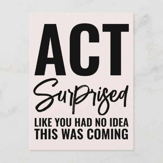 驚いた行動おもしろい提案の花嫁 インビテーションポストカード (正面)