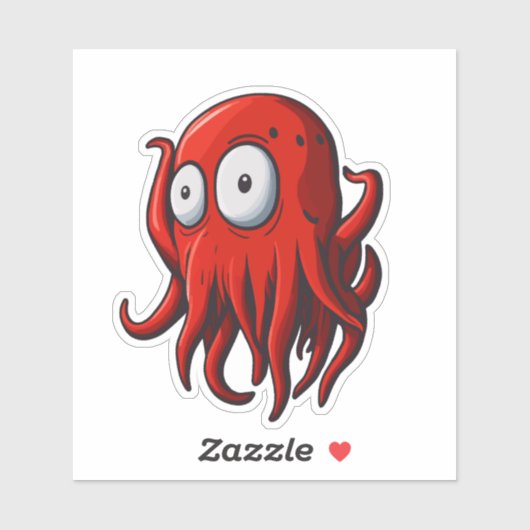 驚いた赤イカ シール (シート)