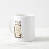 驚いた顔のぐうたら猫のコーヒーマグ コーヒーマグカップ (正面左)