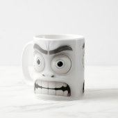 驚いた顔のマグカップ|びっくりした表情 コーヒーマグカップ (正面左)