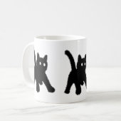 驚いた黒猫の面白いミーム コーヒーマグカップ (正面左)
