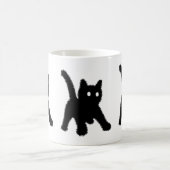 驚いた黒猫の面白いミーム コーヒーマグカップ (中央)
